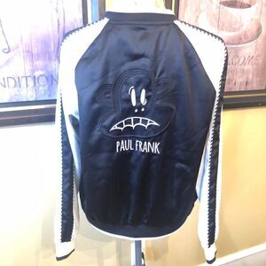 Paul Frank satin Bomber Jacket Coat sz L